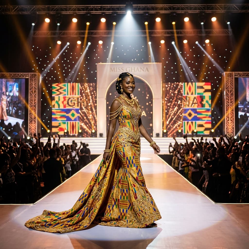 Stunning beauty pageant stage in Ghana