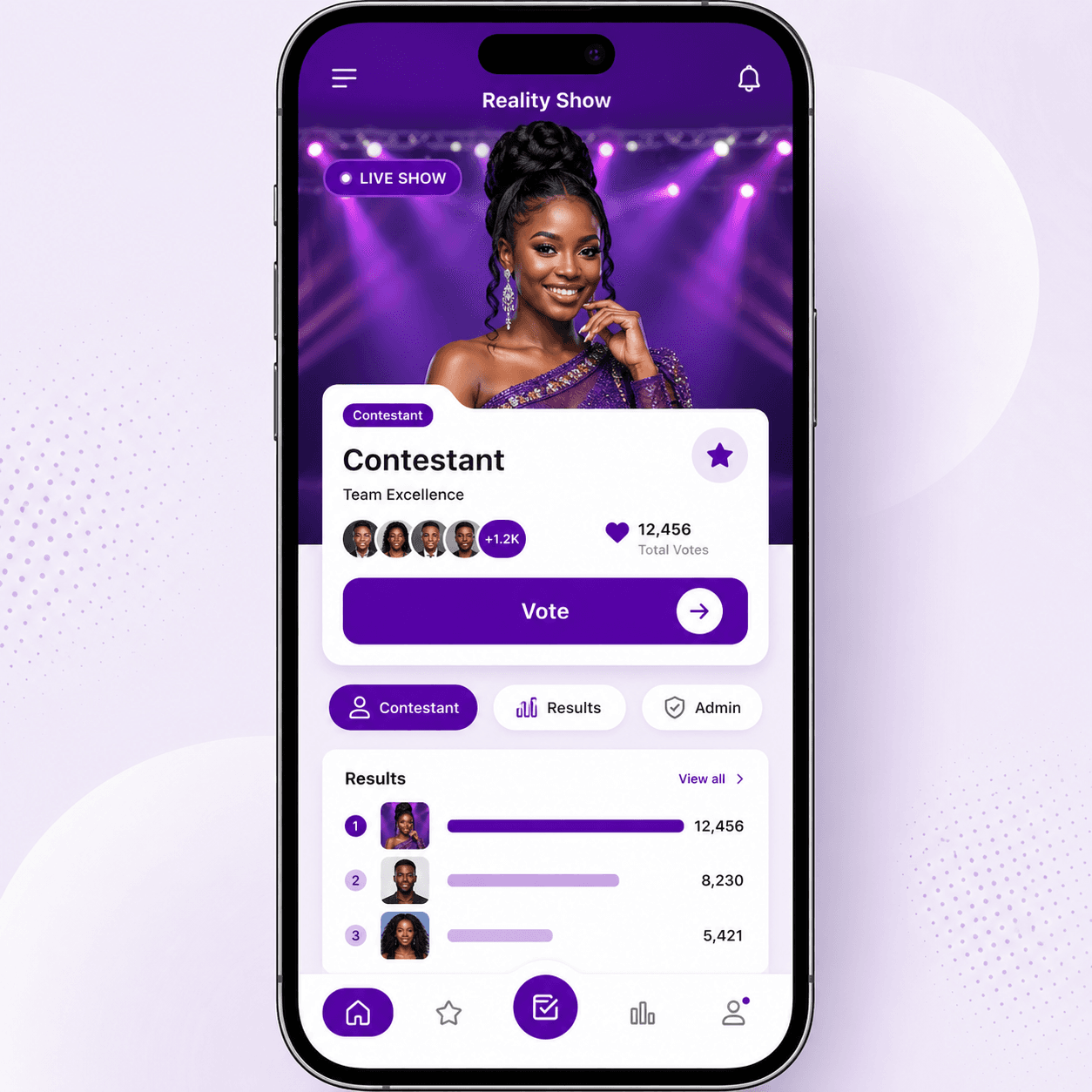 Mould Ghana reality show mobile voting screen